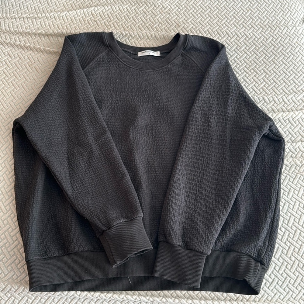 Perfect White Tee allman waffle sweatshirt - charcoal